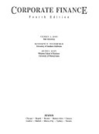 Image of Corporate Finance Fourth Edition